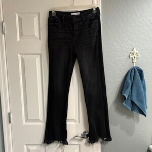 Kancan Black Frayed Hem Women Jeans
